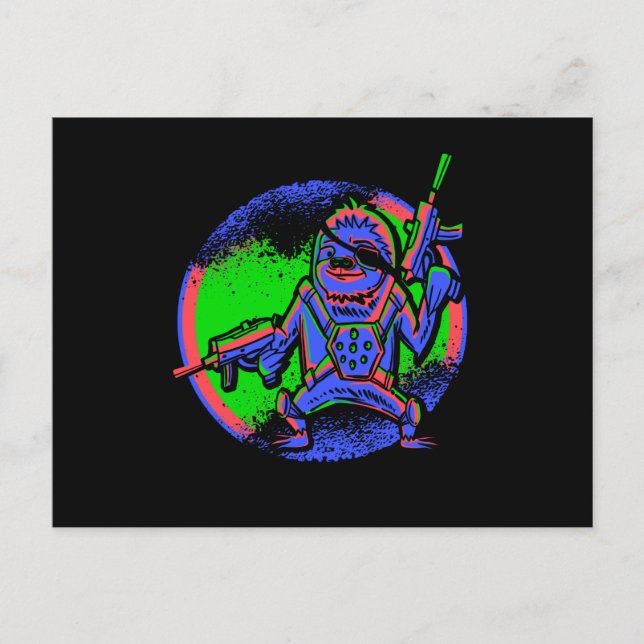 Laser Tag Sloth Postcard (Front)