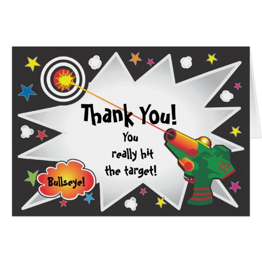 Laser tag Thank you card