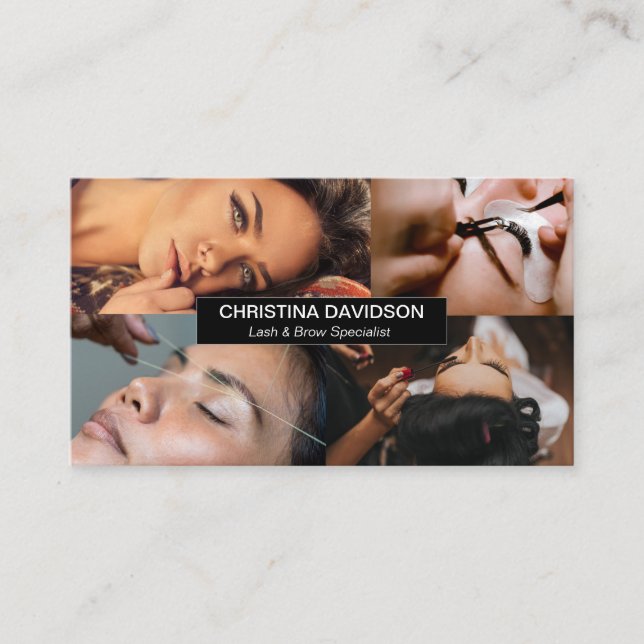 Lash and Brow Specialist Custom Photo Contact Business Card (Front)