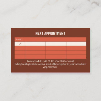 Lash Appointment Reminder Card Editable