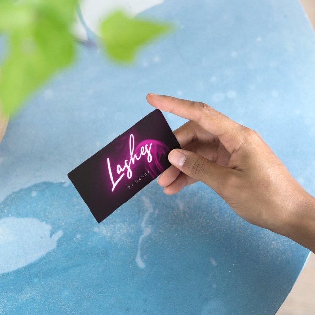 Lash Artist Hot Pink Neon  Business Card (Creator Uploaded)