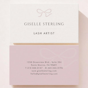 Lash Artist Pink Bow Business Card