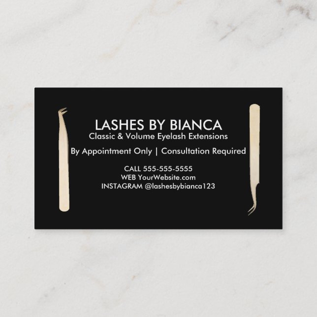 Lash Artist Tools Business Card (Back)