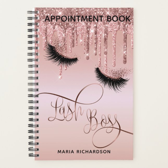 Lash Boss Makeup Eyebrow Eyes Appointment Book Planner (Front)
