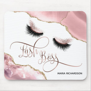 Lash Boss Makeup Eyebrow Eyes Lashes Blush pink Mouse Pad