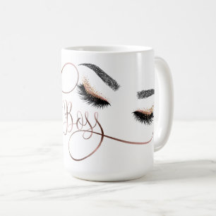 Lash Boss Makeup Eyebrow Eyes Lashes Rose Gold Coffee Mug