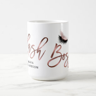 Lash Boss Makeup Eyebrow Eyes Lashes Rose Gold Coffee Mug