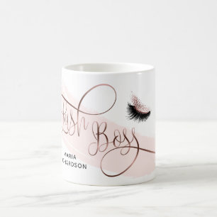 Lash Boss Makeup Eyebrow Eyes Lashes Rose Gold Coffee Mug