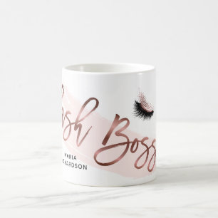 Lash Boss Makeup Eyebrow Eyes Lashes Rose Gold Coffee Mug
