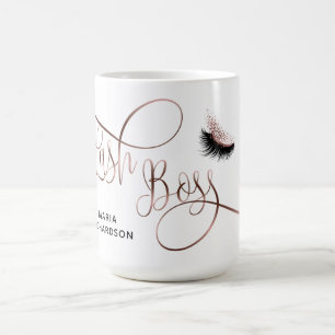Lash Boss Makeup Eyebrow Eyes Lashes Rose Gold Coffee Mug