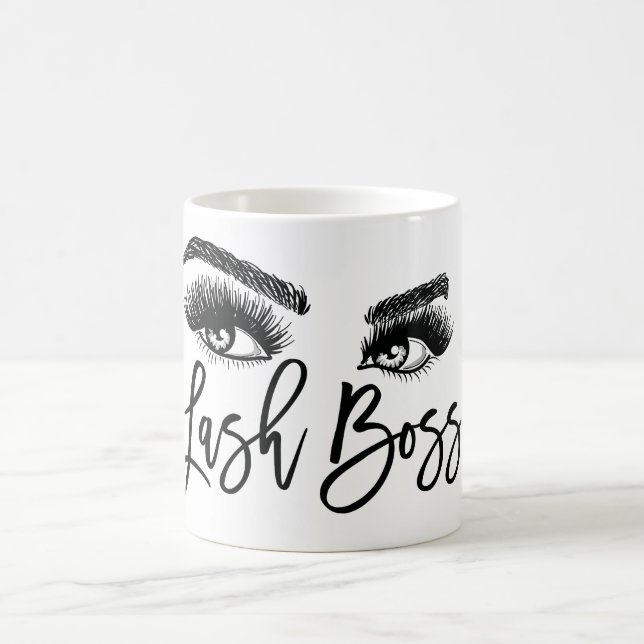 Lash Boss Makeup Eyebrow Eyes Lashes Rose Gold Coffee Mug (Center)