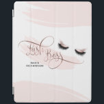 Lash Boss Makeup Eyebrow Eyes Lashes Rose Gold iPad Cover<br><div class="desc">This trendy and elegant iPad smart cover with hand drawn rose gold eyes (eyelashes and brows) is perfect for lash boss / makeup artists, eyelash extension business, lash extension, fashion bloggers, lash bar, beauty salon... The foil details are simulated in the artwork. No actual foil will be used in the...</div>