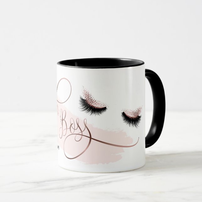 Lash Boss Makeup Eyebrow Eyes Lashes Rose Gold Mug (Front Right)
