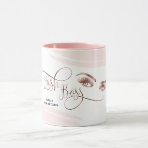 Lash Boss Makeup Eyebrow Eyes Lashes Rose Gold Mug