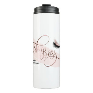 Lash Boss Makeup Eyebrow Eyes Lashes Rose Gold Thermal Tumbler