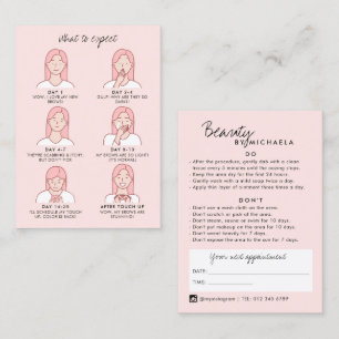 Lash/Brow Aftercare Instructions & Appointment Business Card