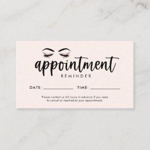 Lash, Brow Appointment Reminder Card with Logo