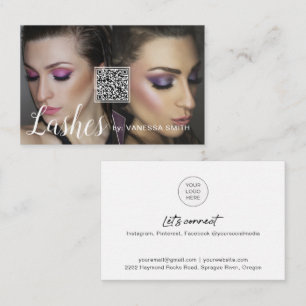 Lash business card with QR code and photos