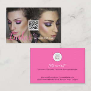Lash business card with QR code and photos