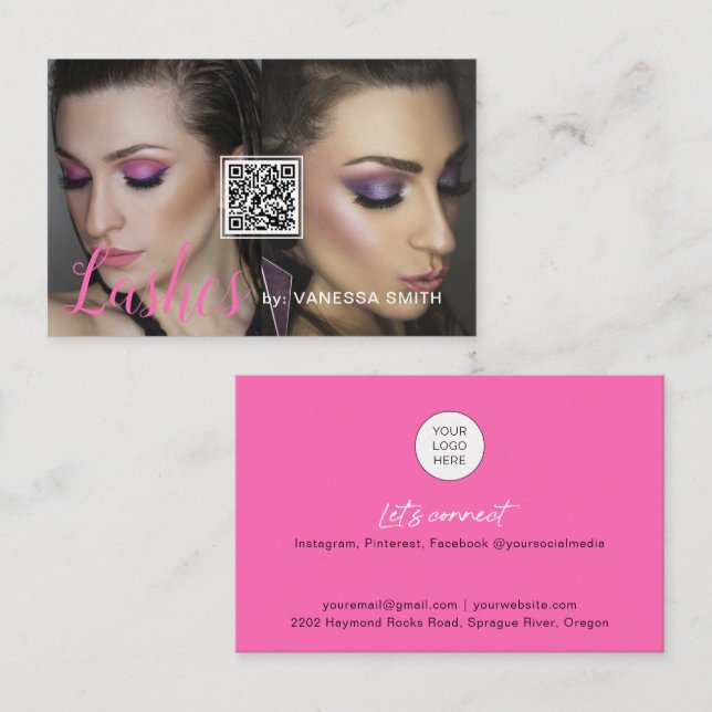 Lash business card with QR code and photos (Front/Back)