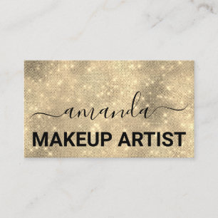 Lash Care Makeup Logo Abstract Gold Spark Business Card