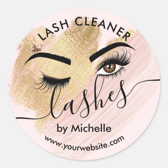 Lash Cleaner Makeup Eyes Beauty salon Classic Roun Classic Round Sticker (Front)