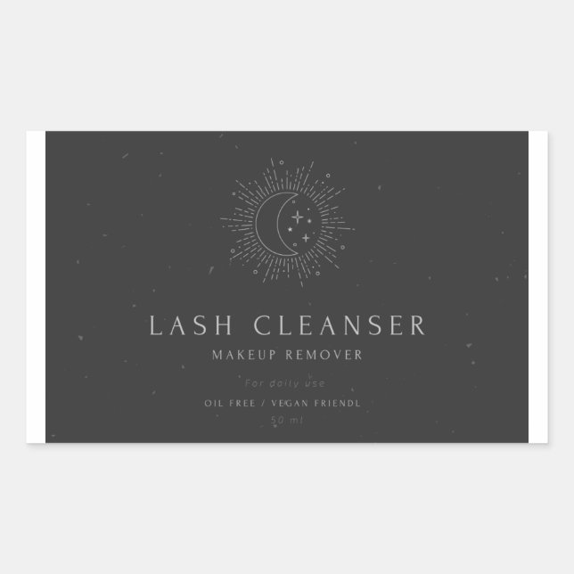 Lash cleanser  rectangular sticker (Front)