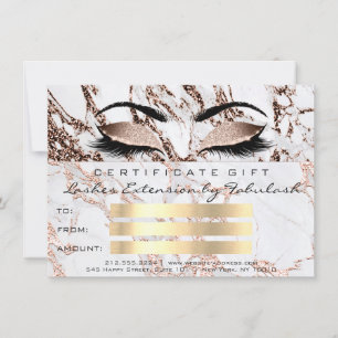 Lash Copper Marble Makeup Artist Certificate Gift
