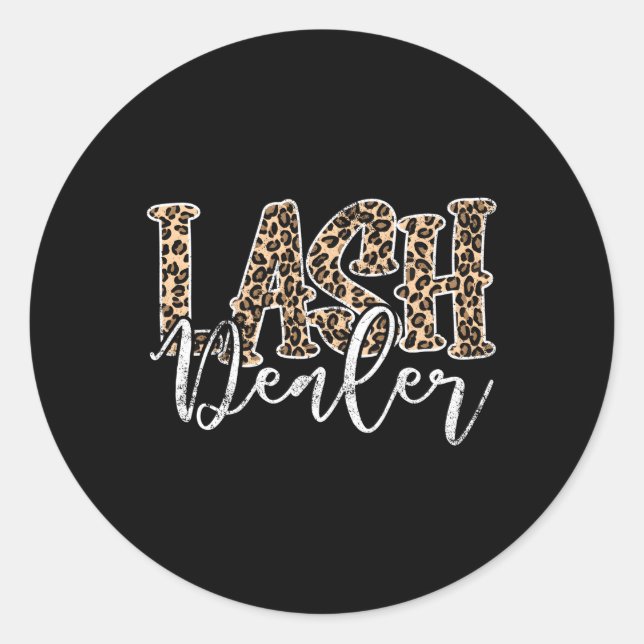 Lash Dealer Lash Tech Eyelash Leopard Lash Classic Round Sticker (Front)