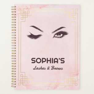 Lash Extension Brows Pink Gold Appointment Planner