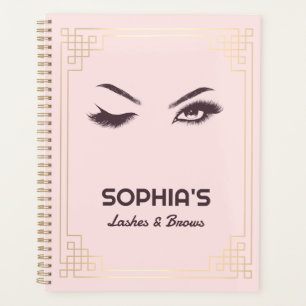 Lash Extension Brows Pink Gold Appointment Planner