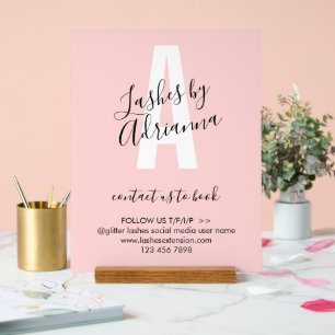Lash Extension Business Makeup Stylist Acrylic Sign