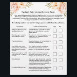 Lash Extension Liability Waiver Release Form Flyer<br><div class="desc">Eyelash Extension Liability Waiver & Release Form Vintage Floral Flyers.</div>