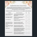 Lash Extension Liability Waiver Release Form Flyer<br><div class="desc">Eyelash Extension Liability Waiver & Release Form Vintage Floral Flyers.</div>