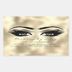 Lash Extension Makeup Beauty Golden Eye Glitter Rectangular Sticker