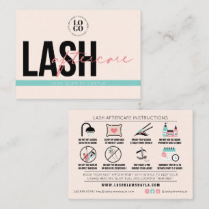 Lash Extensions Aftercare Instruction Care Cards