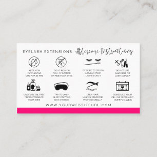Lash Extensions Aftercare Instructions Modern Busi Business Card