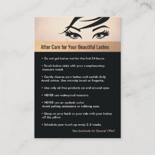 Lash Extensions Aftercare Instructions & Referral Card