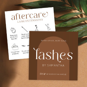 Lash Extensions Aftercare Modern Boho Terracotta Square Business Card
