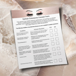 Lash Extensions Liability Waiver Release Form Flyer