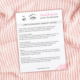 Lash extensions Minimalist Pink Liability Waiver  Flyer