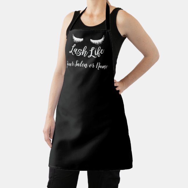 Lash Life Personalised Eyelash Stylist Black Apron (Insitu)