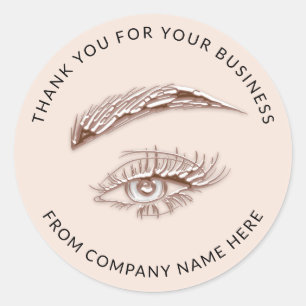 Lash Logo Name Web Holograph Thank You Eyes Blush Classic Round Sticker