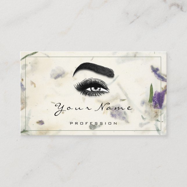 Lash Makeup SPA Beauty Floral QR LOGO Mint Green  Business Card (Front)