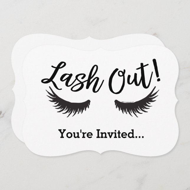 Lash Out Eyelashes Lash Salon Makeup Artist Invitation (Front/Back)