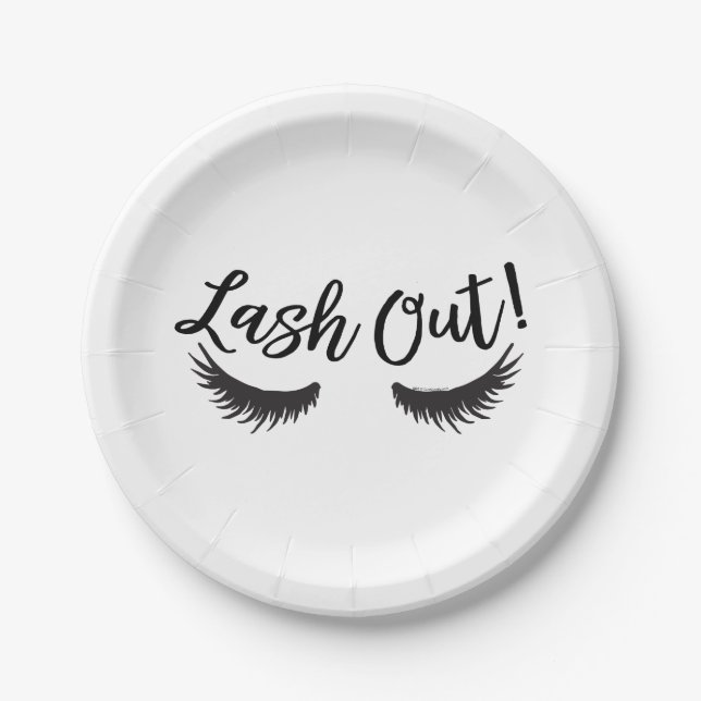 Lash Out Eyelashes Lash Salon Makeup Artist Paper Plate (Front)