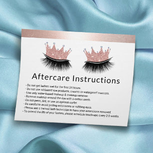 Lash Queen Eyelash Extensions Rose Gold Aftercare Flyer