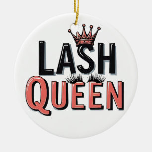 Lash Queen Funny Eye Lashes Make Up Ceramic Ornament