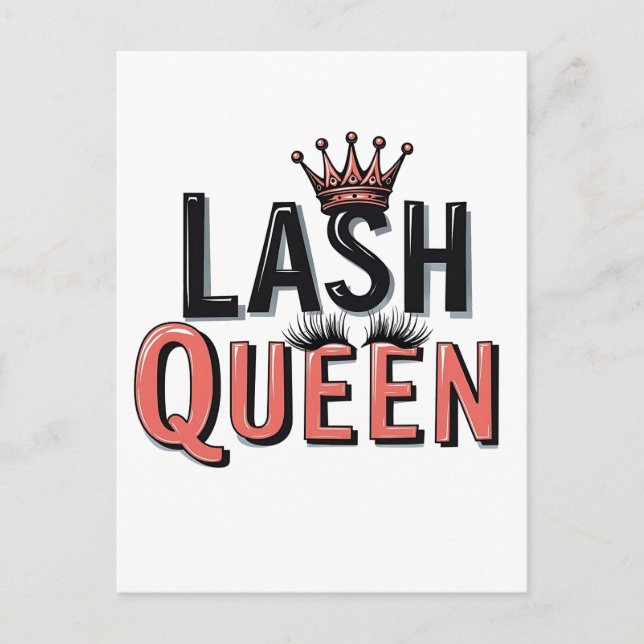 Lash Queen Funny Eye Lashes Make Up Postcard (Front)