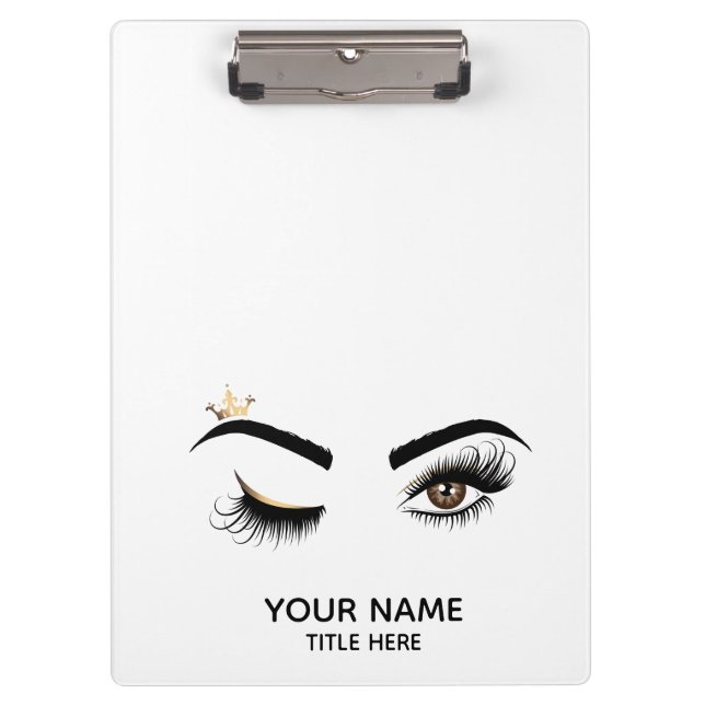Lash Queen Wink Eye Makeup Artist Long Lashes Clipboard (Front)